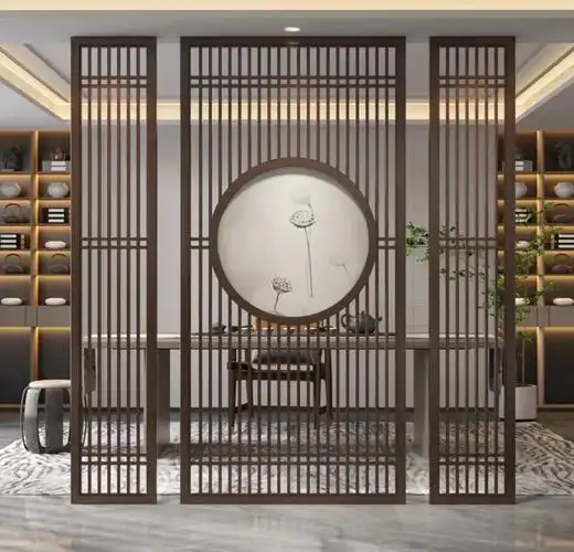 大厅屏风隔断效果图,实木屏风隔断效果图