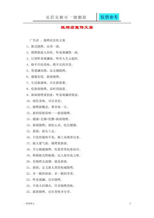 烧烤店宣传文案深度分析