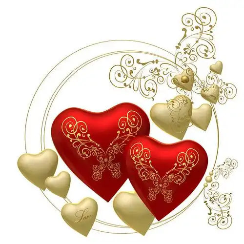 心形,图案,两个,红色,围绕_高清图片_全景视觉