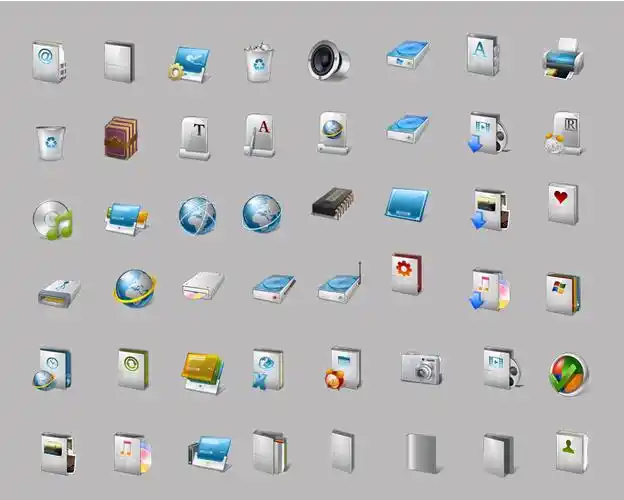 银色的xp桌面png图标