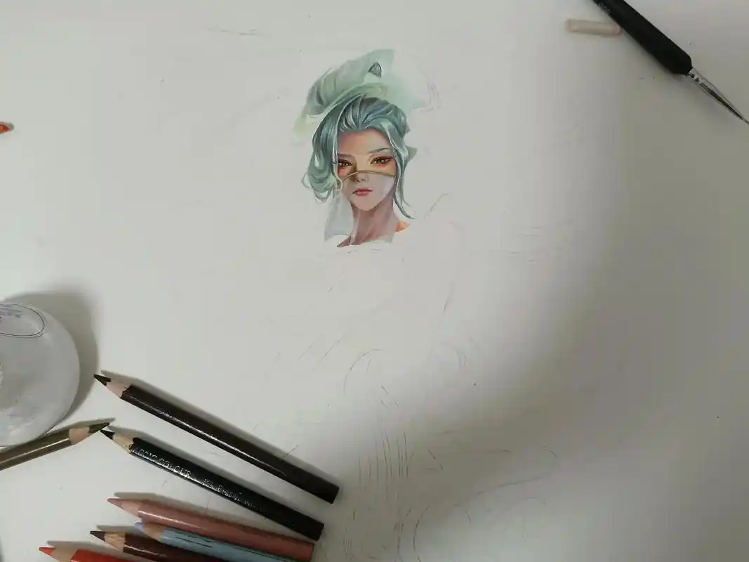 手绘 #伽罗太华 这皮肤真的是越画越觉得好看,本来准备纯彩 - 抖音