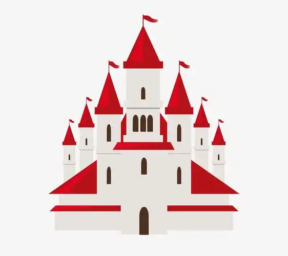 卡通矢量几何体城堡