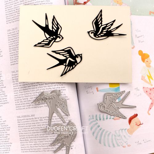 剪纸切纸切割模板diy cutting dies纸艺压花燕子小鸟飞鸟diy手工