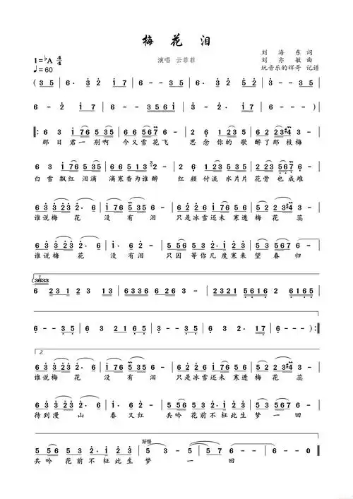 梅花泪(云菲菲)