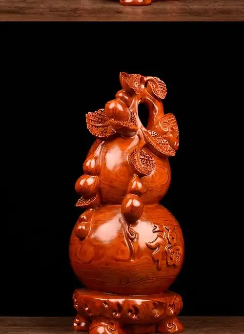 御木轩花梨木雕实木雕刻葫芦摆件多子多福家居办公室装饰乔迁送礼工艺