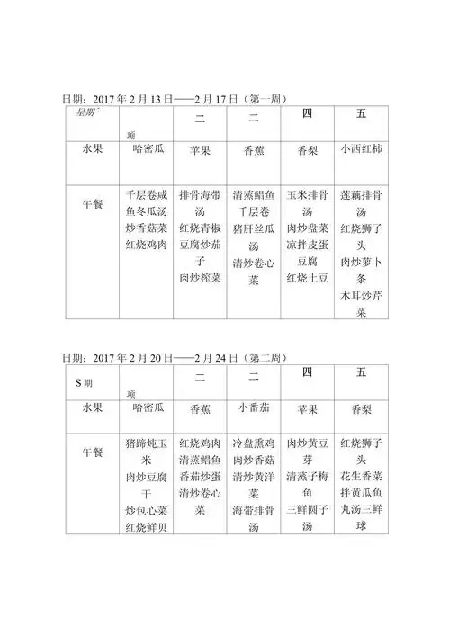 幼儿园教师食谱(修订版)_第1页