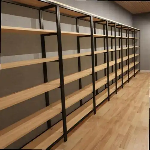 陈列架黑色家用货架储物架储藏间多用客厅铁艺置地式商品展示架红