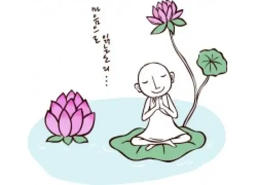 坐在莲叶上的和尚