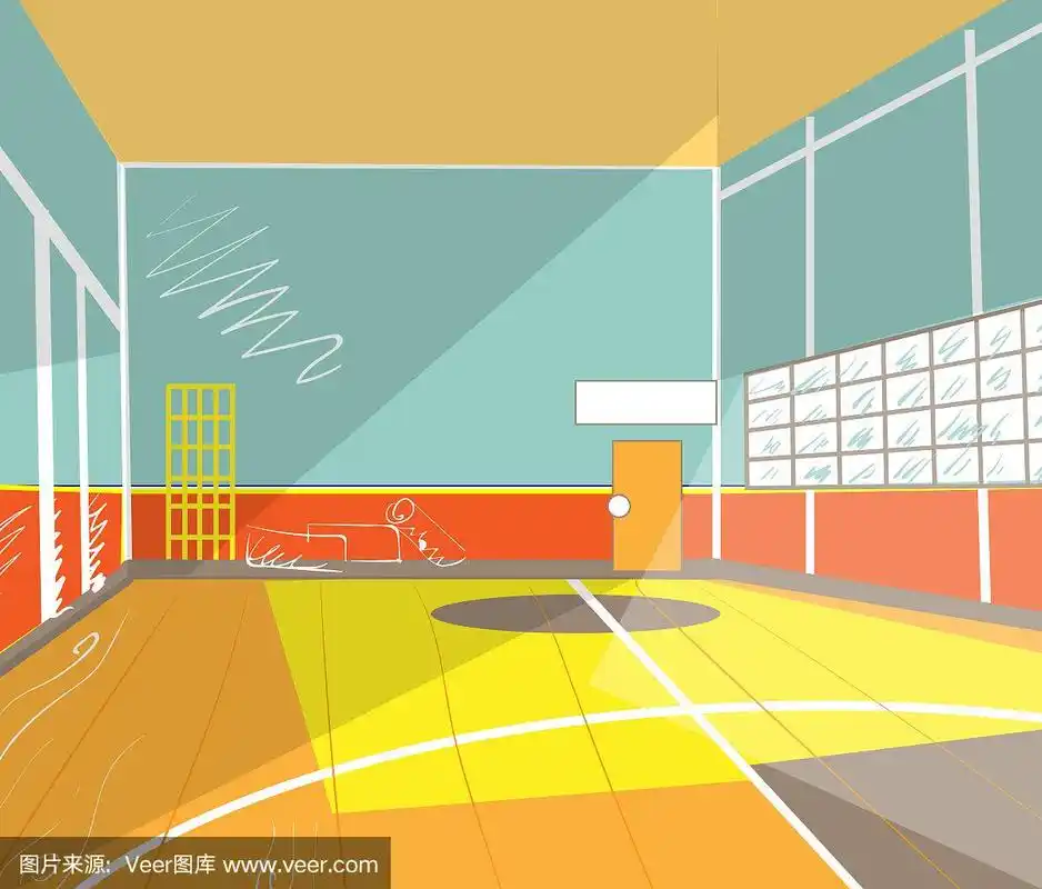 学校体育馆,艺术,水平画幅,形状,绘画插图