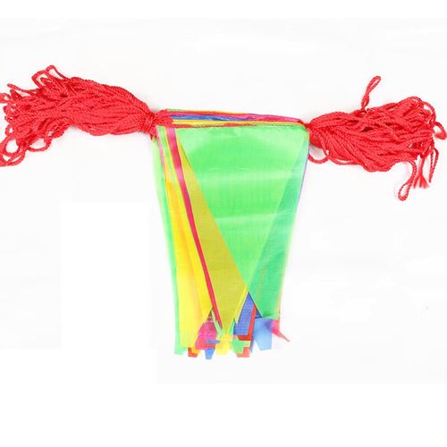 映容 彩旗装饰 三角串旗户外小红旗五彩拉旗结婚院子吊旗幼儿园彩带