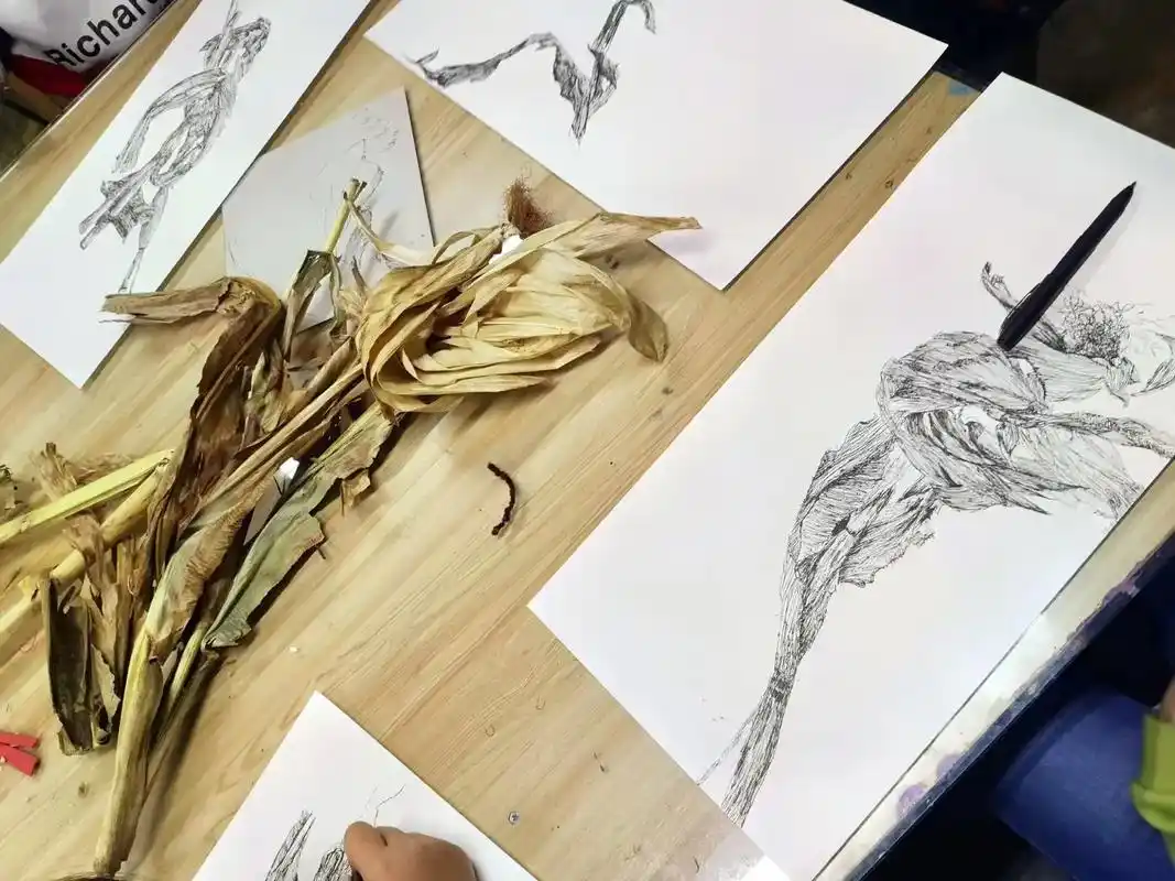 费了好大劲去农村淘来的苞米杆子,画起来吧 - 抖音