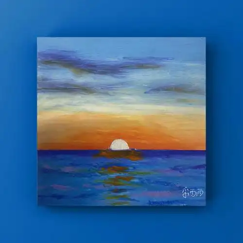 油画棒入门打卡no9海上日出附步骤