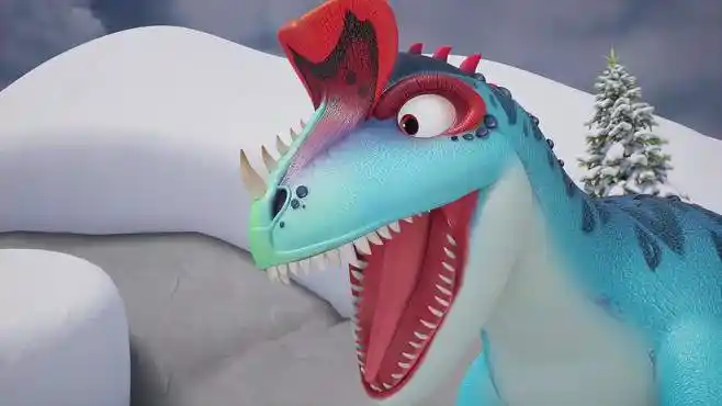 猪猪侠:猪猪侠追赶冰河龙收集气味,突然一声巨响,冰脊龙出现!