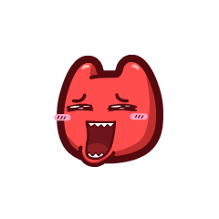 s35【魔鬼猫动态表情-爽】#小红脸 q版 迷你 尖叫 摇头晃脑 嗨起来 ip