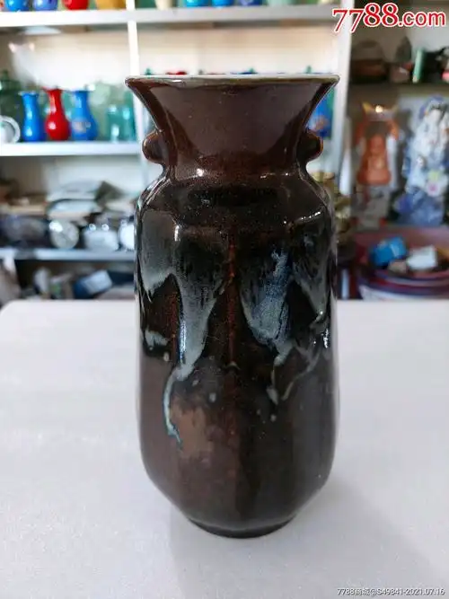 50年代精品窑变釉老瓷器花瓶赏瓶