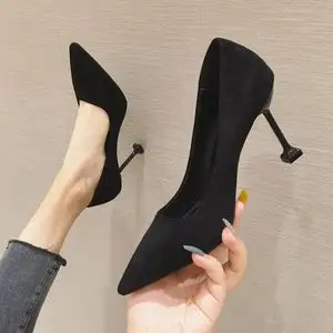 八公分高跟鞋 8cm2020夏季新款高跟鞋女细跟黑色职业工作鞋8cm尖