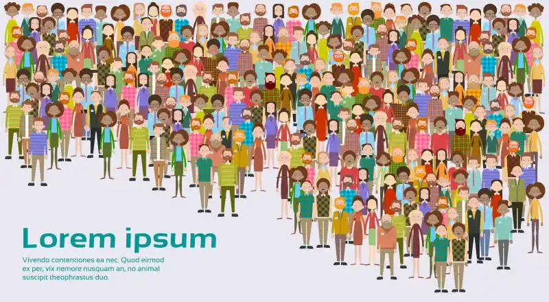 矢量商业人群图片-抽象矢量分布的商业人群插图素材-高清图片-摄影