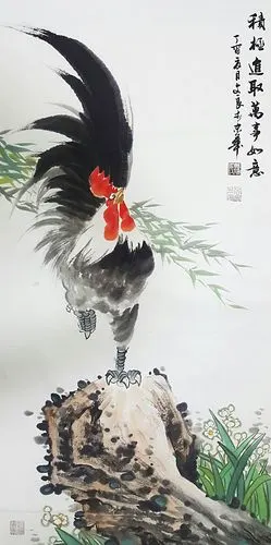潘文良中国画公鸡