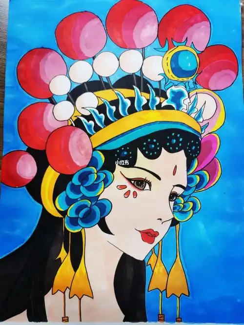 花旦马克笔上色完成图