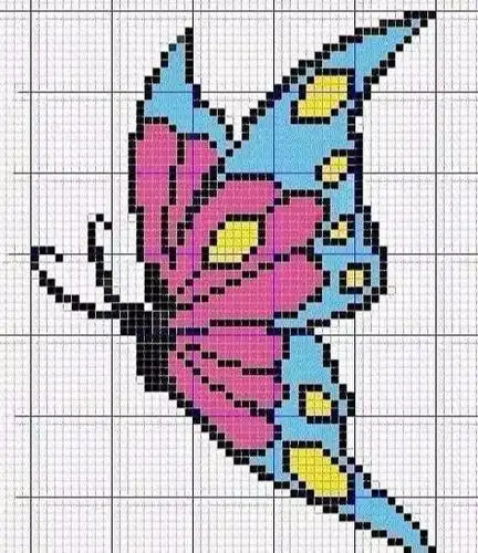 35款蝴蝶十字绣图样,蝴蝶美,绣在哪儿都好看!新手收藏练习