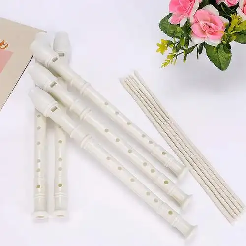 现货批发pvc白色六孔笛子 6孔竖笛儿童玩具笛子两元店货源