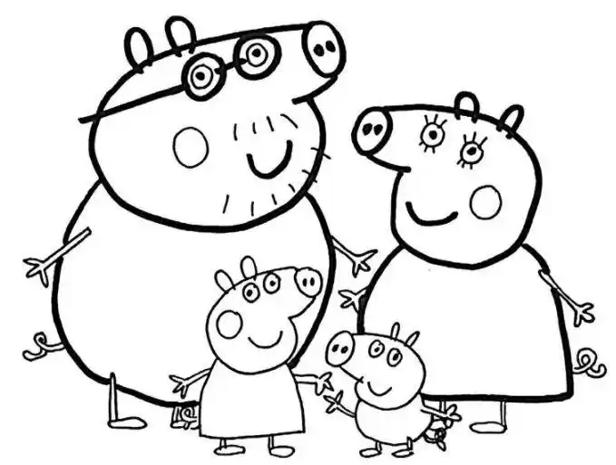「简笔画教程」快来一起画小猪佩奇一家吧
