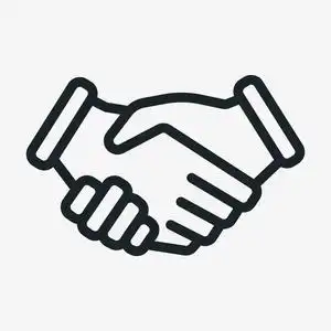 礼文字握手友谊伙伴关系最小扁线轮廓笔画图标象形文字符号照片