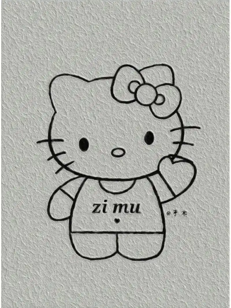 凯蒂猫简笔画附教程 凯蒂猫简笔画附教程