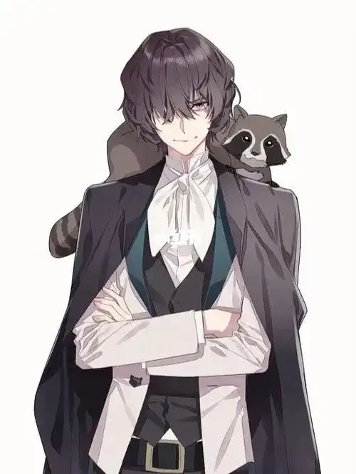 一只有小浣熊趴在肩上的爱伦坡#文豪野犬  #文豪野犬爱伦坡