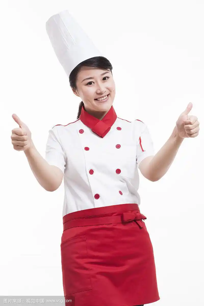 女厨师竖起拇指