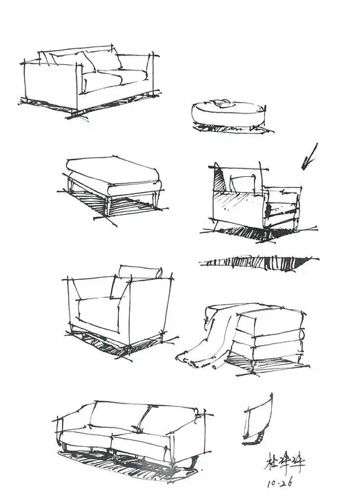 室内手绘表现基础练习|空间|室内设计|讹兽 - 临摹作品 - 站酷 (zcool