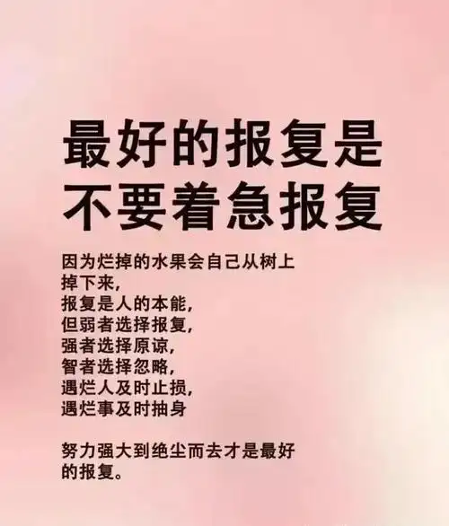做人少管闲事最好的报复是不要着急报复