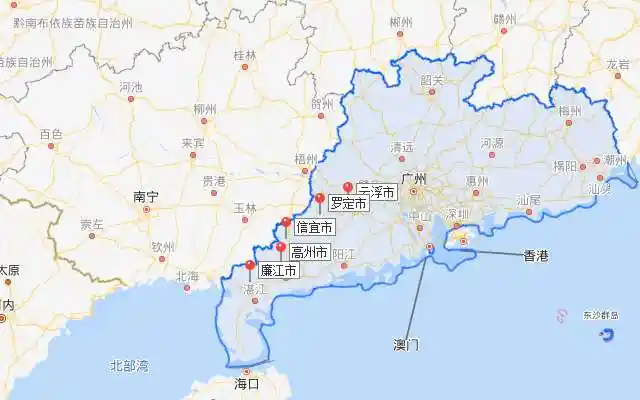 广东哪些城市靠近广西