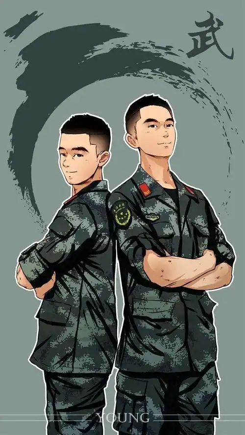 军人军旅帅气致敬绘画插图来自young军旅漫画
