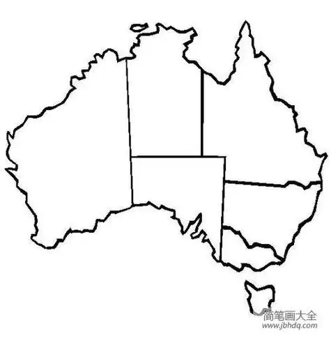 澳大利亚地图轮廓简笔画