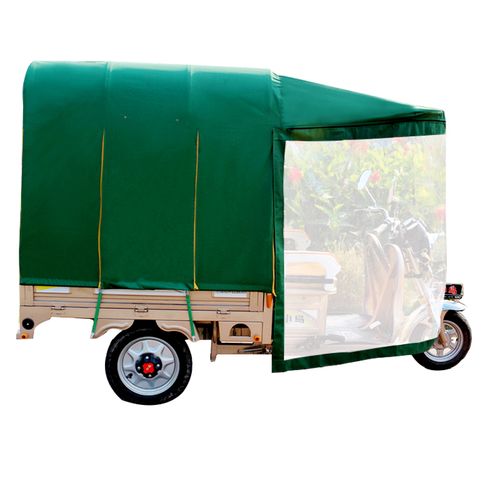 电动三轮车车棚遮阳棚挡雨蓬方管折叠全封闭三轮车棚篷雨棚 军绿色