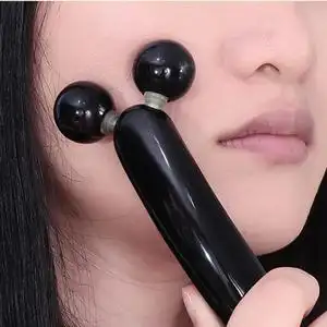 牛角滚轮式脸部按摩器面部美容小v脸提拉紧致手动收双下巴瘦脸神