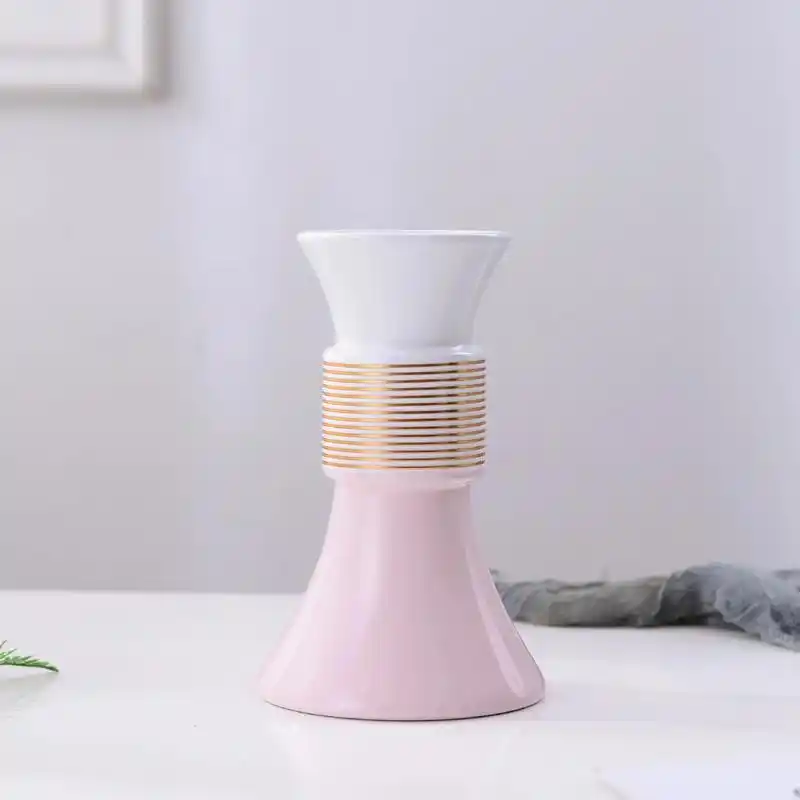 这款花瓶真的太美了,白金灰和粉红双色搭配,简约又优雅,家里放 - 抖音