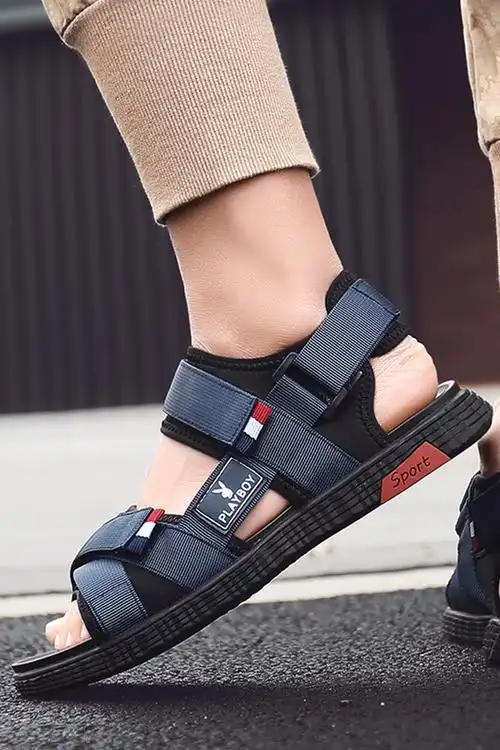 【官方正品】花花公子男鞋新品凉鞋男士镂空韩版学生男款软底防滑