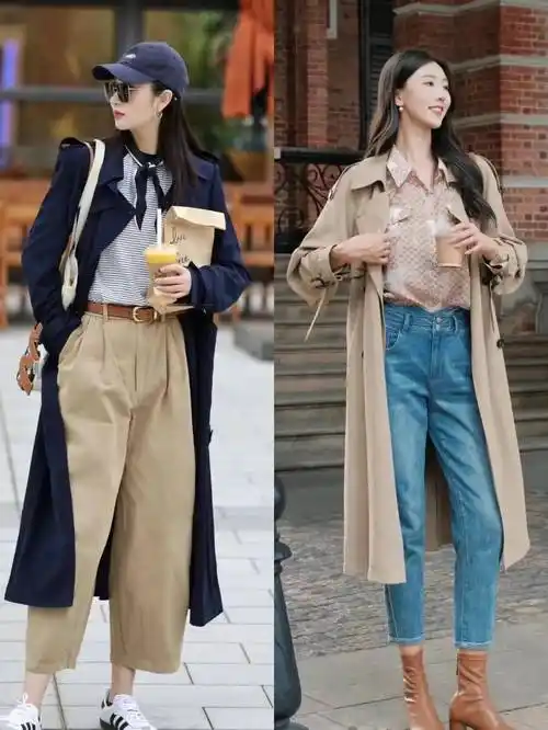 一件白色系的风衣外套,搭配了丝巾的修饰,整体风格变得更加温柔洋气.