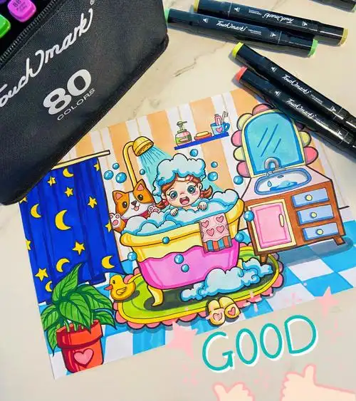 183儿童创意画浴缸09