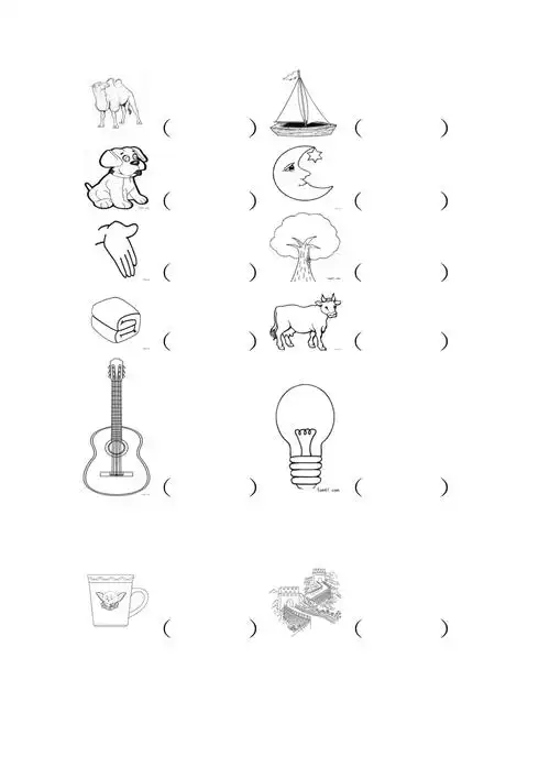 幼儿园大班看图写拼音练习题