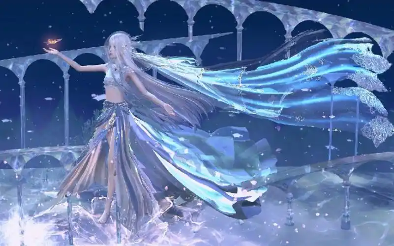 【闪耀暖暖】一条蓝尾巴的人鱼在跳舞(狠狠地喜欢蓝鱼尾,尤其是会发光