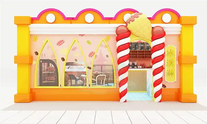 儿童糖果屋,冰淇淋店创意设计|三维|场景|童乐街_原创作品-站酷zcool