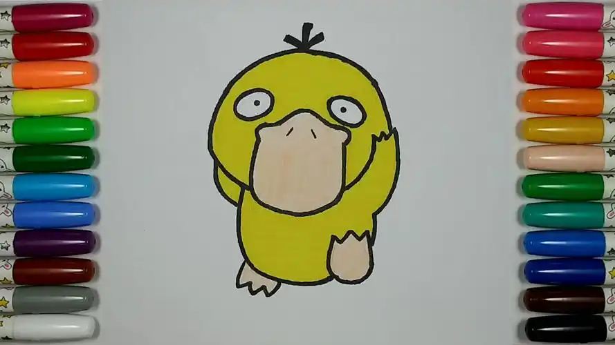 【儿童简笔画教程】画宝可梦的可达鸭:水中的小调皮!