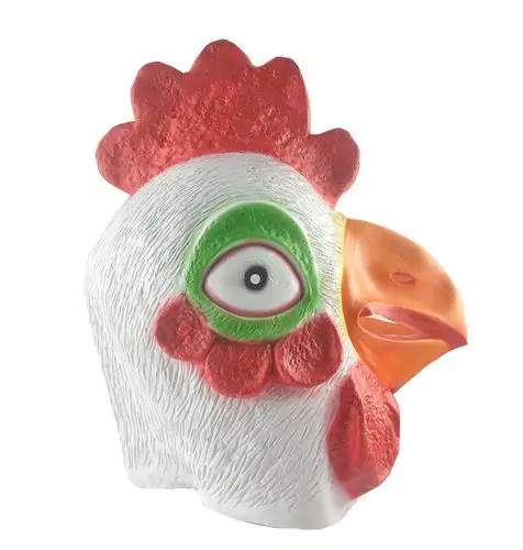 万圣节面具舞会表演面具 出口派对道具 公鸡头面具鸡头面具动物