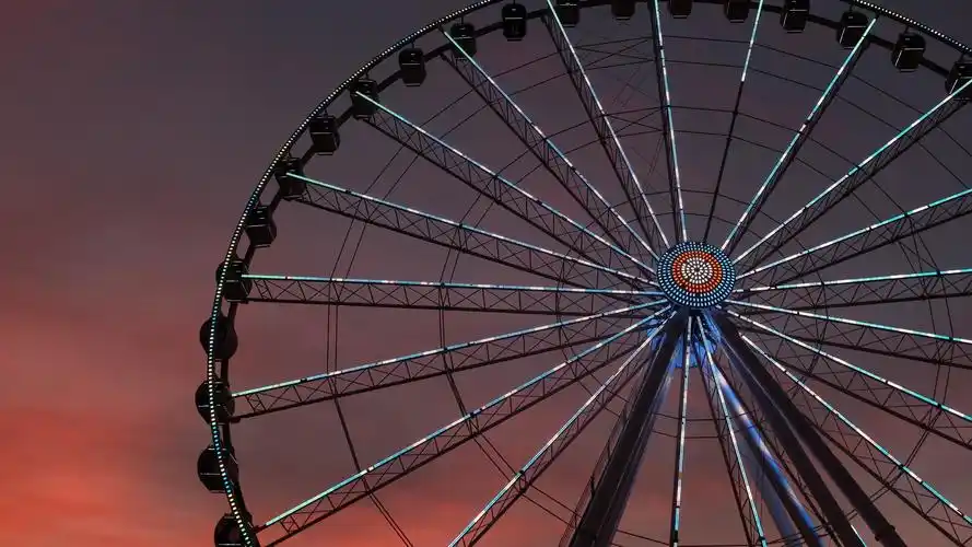摩天轮的夜色美,城市夜景-回车桌面