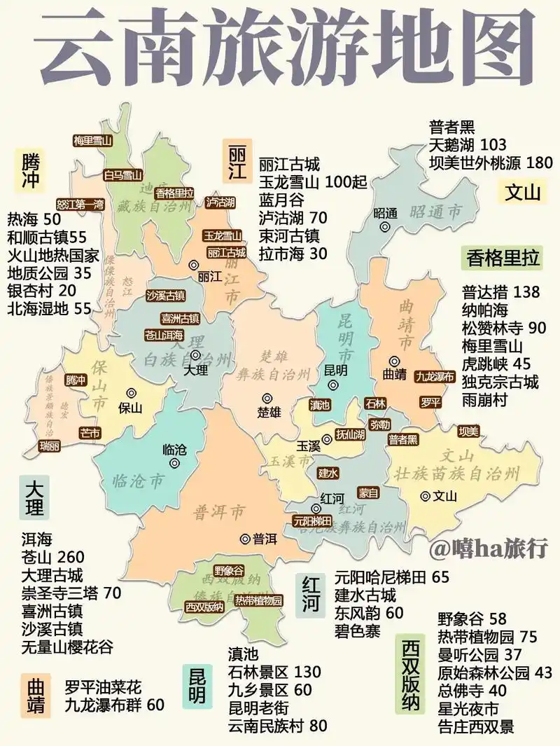 一份比较全的涵盖云南省的旅游地图,最后几页 - 抖音