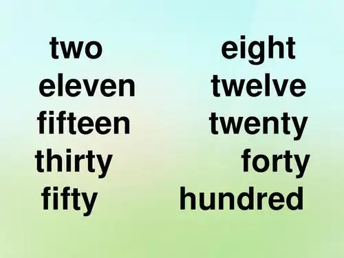 two eleven fifteen thirty fifty eight twelve twenty forty