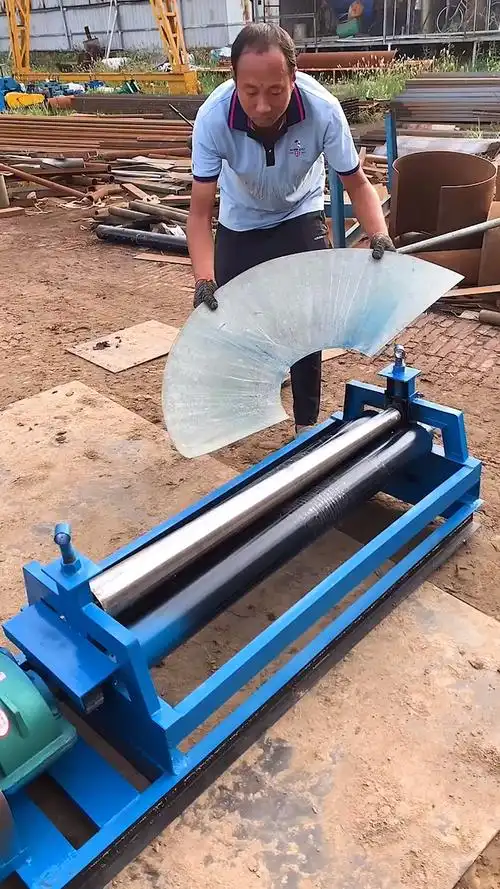 简易型电动锥形卷板机试机效果